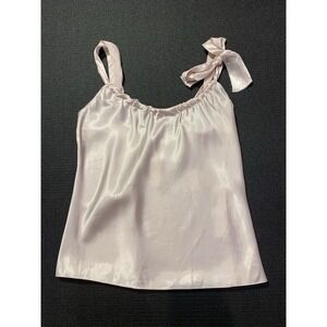 New Vera‎ Wang Pink Bow Silky Top Size Small